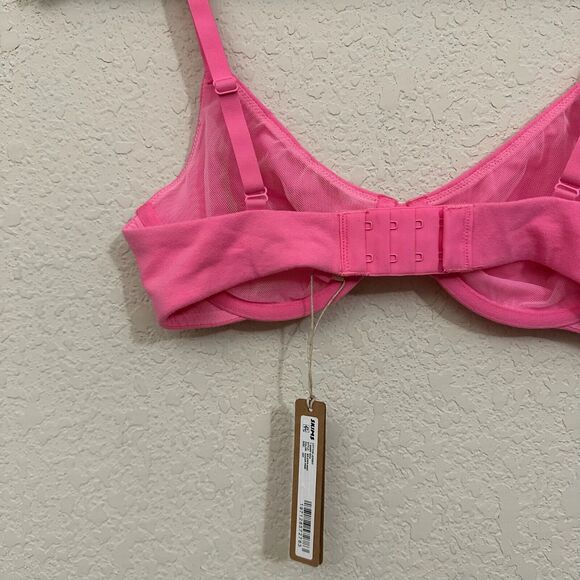 SKIMS Cotton Jersey T-Shirt Bra Sugar Pink Underwired Stretch NWT - Picture 5 of 14